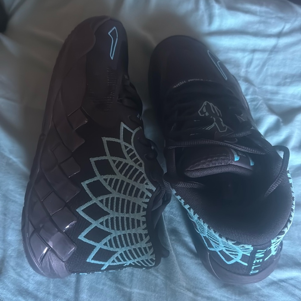 Lamelo ball black and blue basketball sneakers